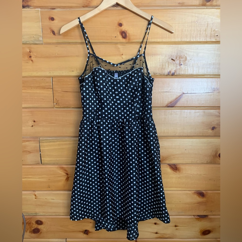 Xhilaration Polka Dot Dress. Black and White. Size Medium. Unlined.